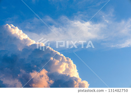 A slightly sad autumn evening sky and clouds 131482750