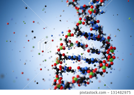 Molecular structure of DNA. 3D rendering. 131482975