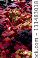 Colorful Abstract 3D Cube Structure with Neon Highlighted Pieces 131483018