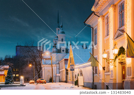 Parnu, Estonia. St. Katherine Orthodox Church And Parnu Visitor Center Parnu, Estonia. St. Katherine Orthodox Church And Parnu Visitor Center 131483040