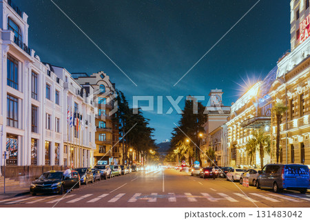 Batumi, Adjara, Georgia - September 8, 2017: Evening View Of Nikoloz Baratashvili Street 131483042