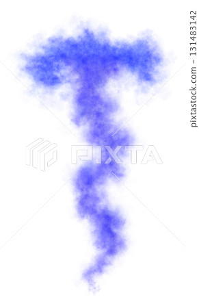 Blue smoke letter T shape isolated on transparent background with soft texture and abstract foggy appearance Blue smoke letter T shape isolated on transparent background with soft texture and abstract foggy appearance 131483142