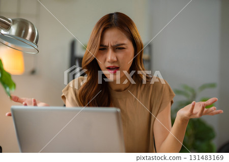 Business woman are under stress from working for poor work, failed work. Business woman are under stress from working for poor work, failed work. 131483169