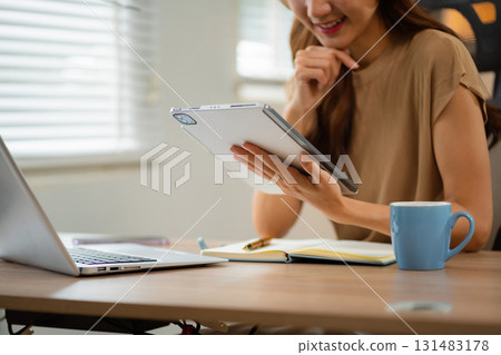 online shopping concept, woman shopping online is a form of electronic commerce from a seller over internet. online shopping concept, woman shopping online is a form of electronic commerce from a seller over internet. 131483178