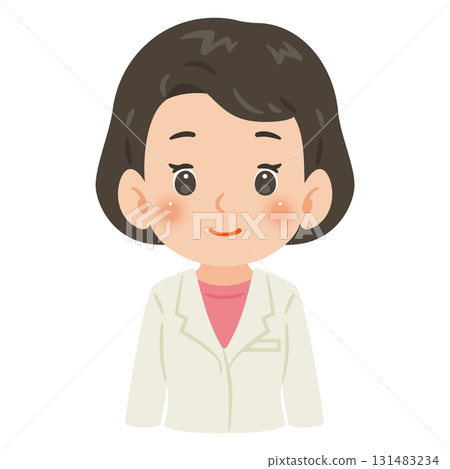 一名身穿白大褂的婦女上身插圖 131483234