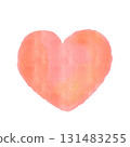 用水彩畫出的橙色心臟的柔和插圖 131483255