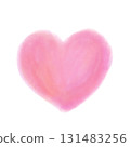 用水彩畫出的粉紅色心形的柔和插圖 131483256
