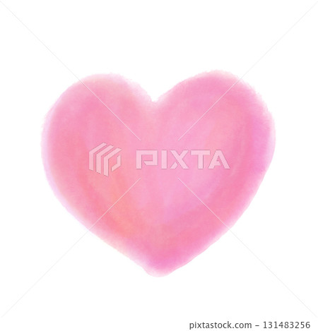用水彩畫出的粉紅色心形的柔和插圖 用水彩畫出的粉紅色心形的柔和插圖 131483256