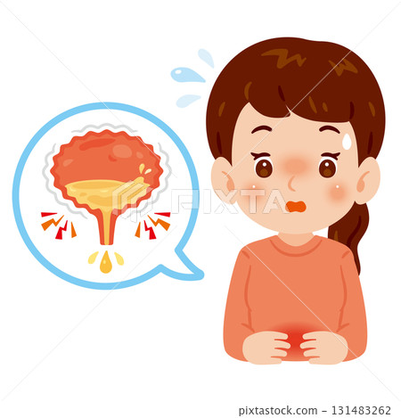 患有尿失禁的婦女上身插圖 131483262