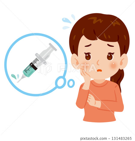 注射器和焦慮的女人上身插圖 131483265