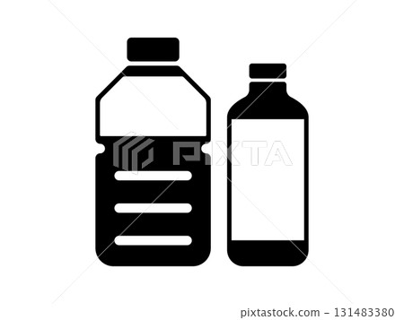 單色的多個塑膠瓶圖標 131483380