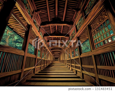 Eiheiji Temple long corridor illustration 131483451