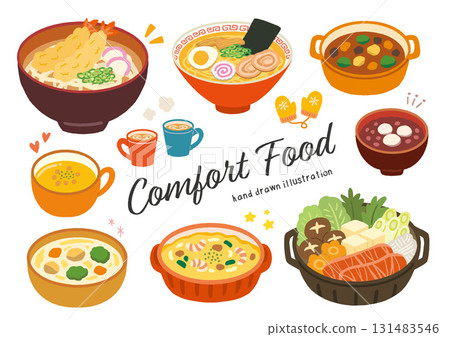 冬季風味:溫暖食物的插圖 冬季風味:溫暖食物的插圖 131483546