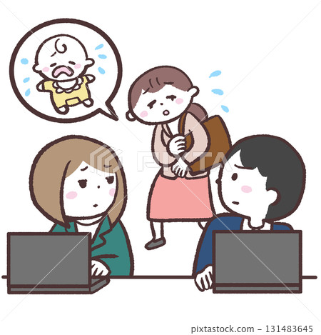Illustration of a workplace where it is difficult to work while raising children Illustration of a workplace where it is difficult to work while raising children 131483645