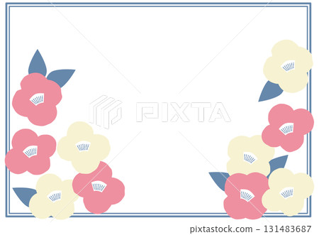 簡單的山茶花橫框背景素材插圖 簡單的山茶花橫框背景素材插圖 131483687