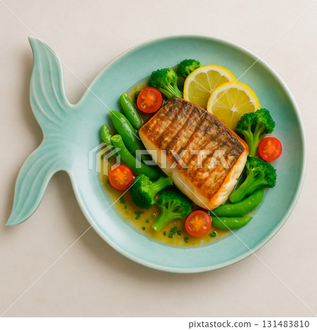 炒白魚和彩色蔬菜 131483810