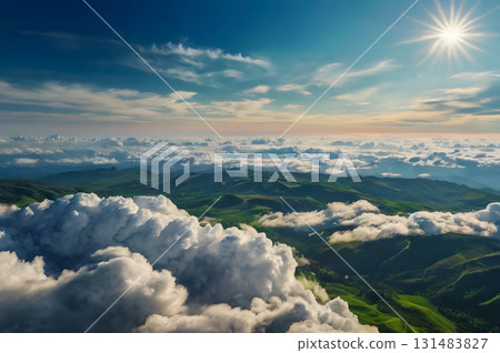 blue sky with clouds 131483827