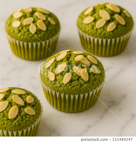 Matcha almond muffin Matcha almond muffin 131484247