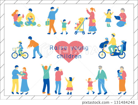 家庭育兒插圖集 131484248