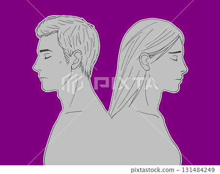 Illustrations of separated lovers, divorced couples, and spiritual silent periods Illustrations of separated lovers, divorced couples, and spiritual silent periods 131484249