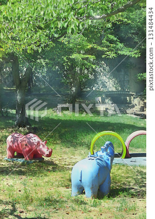 Sumaura Park Playground Animals [Vertical Composition] 131484434