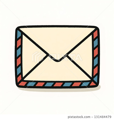 手繪白色信封的時尚插圖 手繪白色信封的時尚插圖 131484479