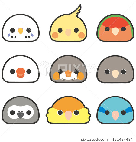 Bird face icon set 131484484