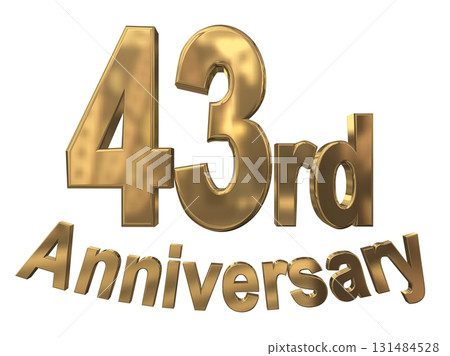 3DCG文字“43週年/43週年紀念馬克·斯帕克” 131484528