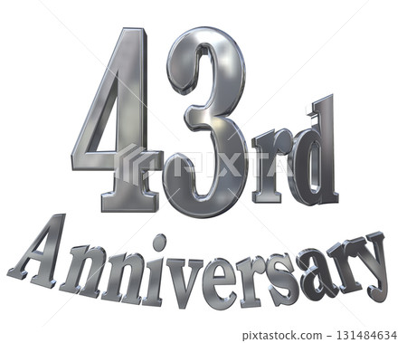3DCG text "43rd Anniversary/43rd Anniversary Mark Sparkle" 131484634