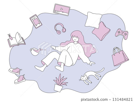 放鬆的人的形象,簡單可愛的插圖,放鬆,冷靜,令人嘆為觀止,愛好 放鬆的人的形象,簡單可愛的插圖,放鬆,冷靜,令人嘆為觀止,愛好 131484821
