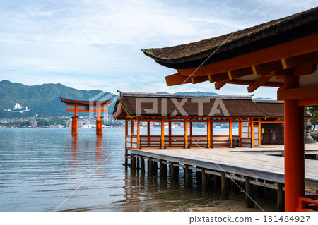 Itsukushima Shrine and iconic torii gate on Miyajima island, Japan 131484927