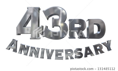 3DCG文字“43週年/43週年紀念馬克·斯帕克” 131485112