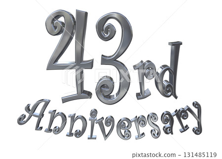3DCG文字“43週年/43週年紀念馬克·斯帕克” 131485119