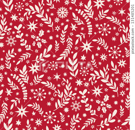 White Christmas Foliage Seamless Pattern White Christmas Foliage Seamless Pattern 131485201