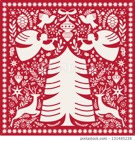 Angel Tree Deer Holiday Composition Angel Tree Deer Holiday Composition 131485226