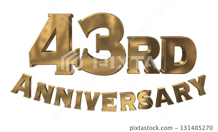 3DCG文字“43週年/43週年紀念馬克·斯帕克” 131485270