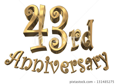 3DCG文字“43週年/43週年紀念馬克·斯帕克” 3DCG文字“43週年/43週年紀念馬克·斯帕克” 131485275