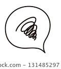 Vector illustration 2 of a speech bubble with a spiral line expressing worries and anxieties 131485297
