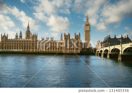 Big Ben Over The River Thames In London 131485356
