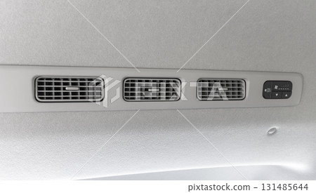 Close-up of an air conditioning vent in a Japanese car 131485644
