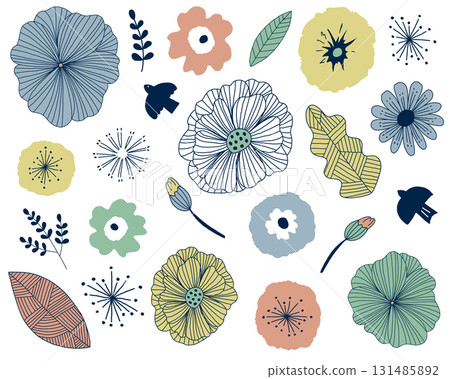 Scandinavian-style hand-drawn flower illustration Scandinavian-style hand-drawn flower illustration 131485892
