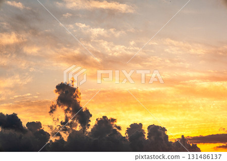 Dramatic autumn sunset sky Dramatic autumn sunset sky 131486137