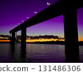 Magic hour bridge and sunset 131486306