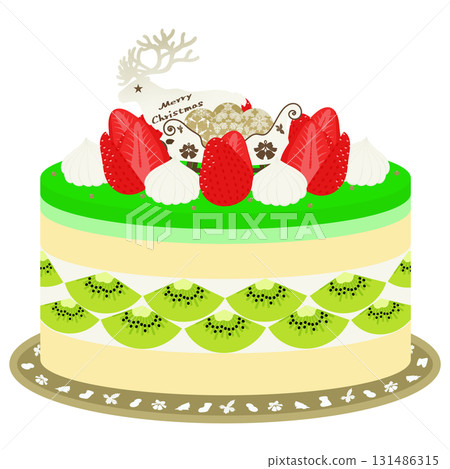 Christmas cake illustration Christmas cake illustration 131486315