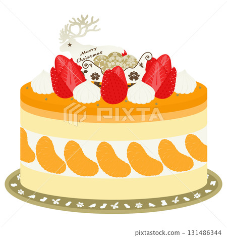 Christmas cake illustration Christmas cake illustration 131486344