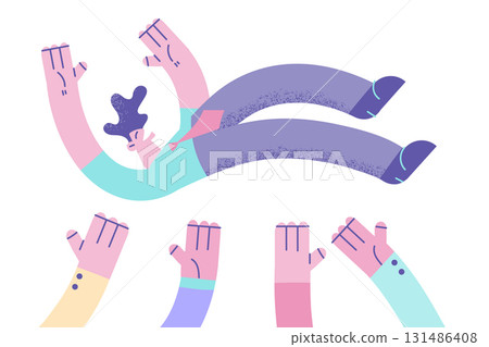 Job success, winning prize, goal achievement celebration concept. 131486408