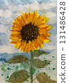 Sunflower painted in watercolor 131486428