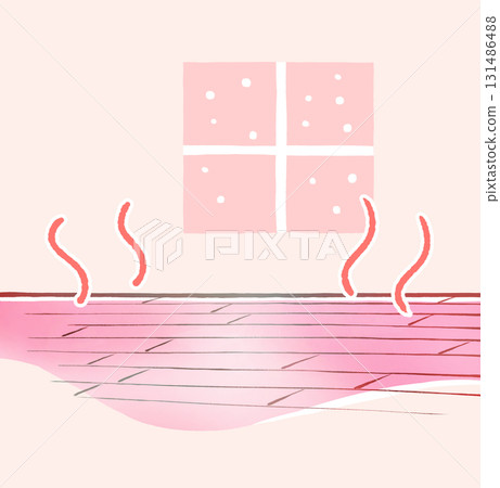 地板暖氣畫面窗戶溫暖的雪 131486488