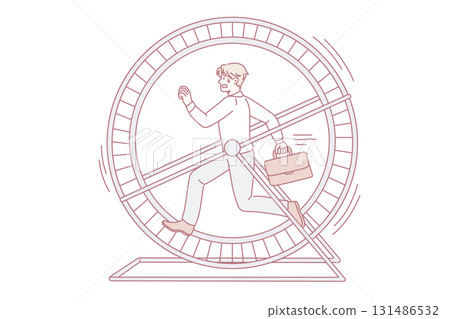 Workaholic and tiredness at work concept Workaholic and tiredness at work concept 131486532