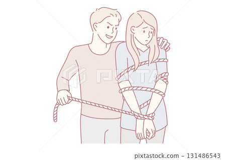 Victim of harassment abuse concept. 131486543